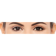 Close-up of a person's eyes featuring neatly groomed eyebrows, eyeliner, and Eylure Fluttery Light Lashes 008 Multipack. The skin looks smooth, and their expression is neutral with emphasis on the eyes.